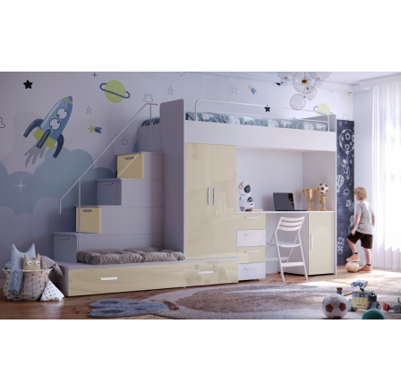 Postel PARADISE 5, Bílá Béžová Lesk