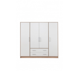 SMART SR1 ruhásszekrény tükör nélkül, sonoma tölgy + fehér lux