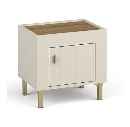 MOSSA MO11 éjjeliszekrény, Kasmír/Whisky Tölgy