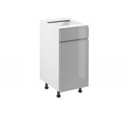 ASPEN alsó konyhaszekrény D40S1 jobb, szürke/fehér fényes