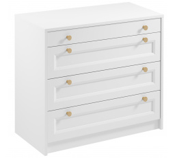 REL K4S komód, Fehér/Arany