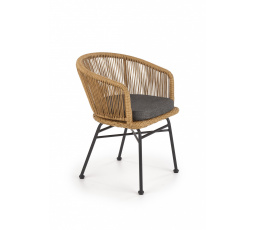 Étkezőszék K400, fekete/természetes/szürke