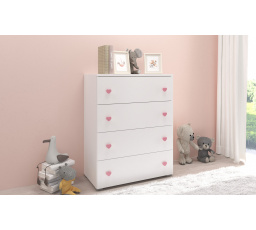 ELZA Komód Fehér+Rózsaszín