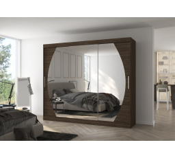 Tolóajtós szekrény tükörrel CAMBE 250 Choco+Choco