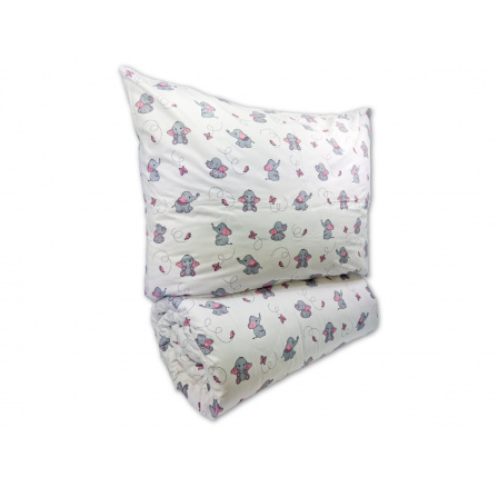 Bavlněné dětské povlečení 140x200, 70x90cm Slůně šedé