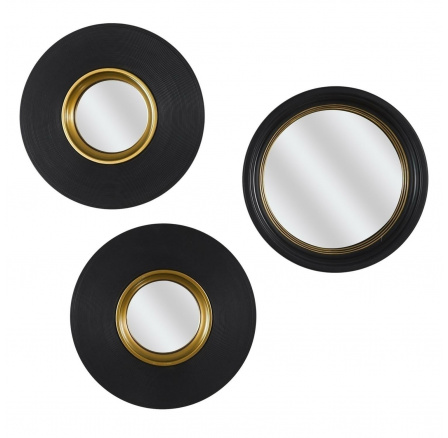 3 darabos fekete Szem tükör szett