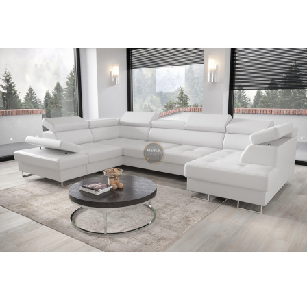 NAROŻNIK GALAXY MAX II Z FUNKCJĄ SPANIA 210x350x165 - Biała eko skóra , lewa NAROŻNIK GALAXY MAX II Z FUNKCJĄ SPANIA 210x350x165 - Biała eko skóra , lewa