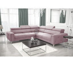 NAROŻNIK ORION I Z FUNKCJĄ SPANIA 255×255 CM - Odcienie różu , prawa