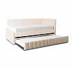 Łóżko 120x200 VILLEMO Kremowe Boucle