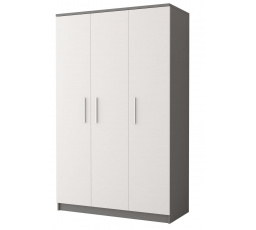 3D OMEGA II - 19 Gardróbszekrény, Szürke/Fehér