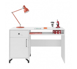 BERGEN íróasztal - BE9, Fehér Lux + Fehér magasfényű