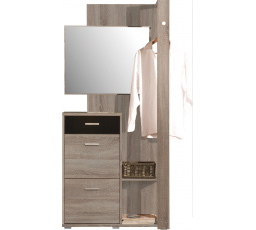 Előszobafal CLIP, Truffla Tölgy/fekete