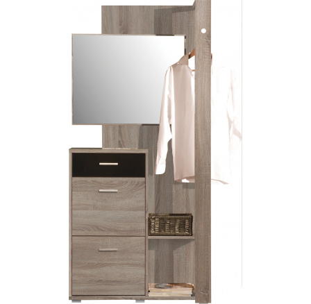 Előszobafal CLIP, Truffla Tölgy/fekete