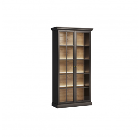 LUCCA W2D vitrin, Fekete LED világítással