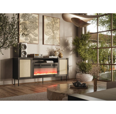 Komód a JUTA EF kandallóhoz szerelhető, matt fekete