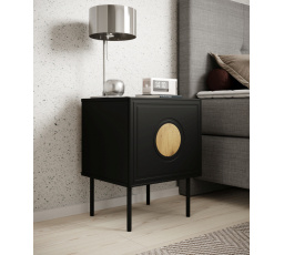 Éjjeliszekrény PALAZZO, matt fekete/craft tölgy