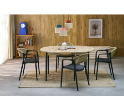 Étkezőasztal PIVOT, artisan tölgy/fekete