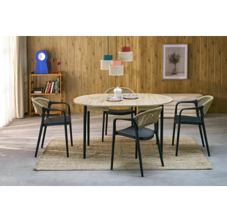 Étkezőasztal PIVOT, artisan tölgy/fekete