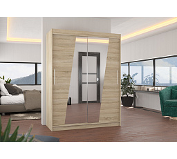 Tolóajtós szekrény tükörrel BOLTON 150 Sonoma+Sonoma