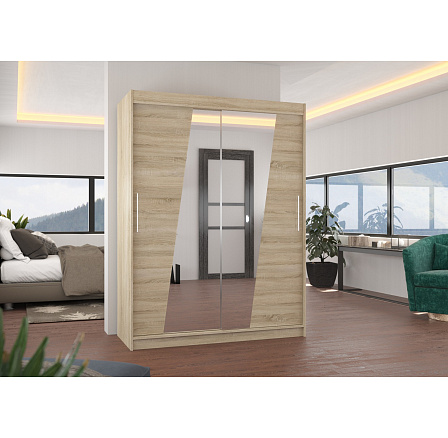 Tolóajtós szekrény tükörrel BOLTON 150 Sonoma+Sonoma