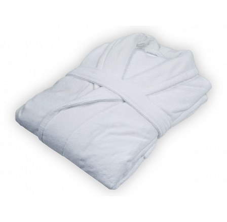 Velurový župan bílý M