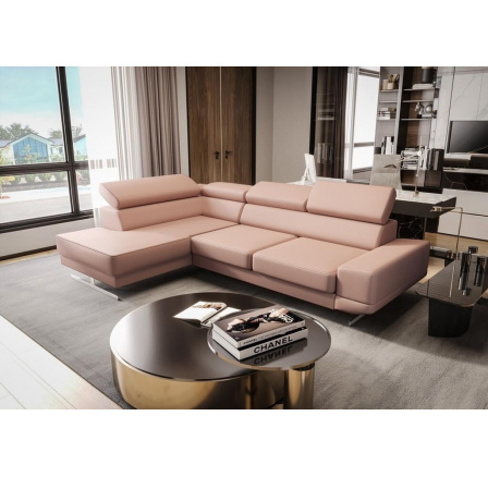 NAROŻNIK SKÓRZANY MILANO I - lewa , Odcienie różu