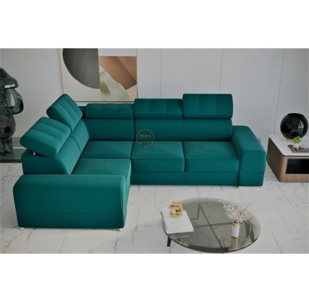 NAROŻNIK ROYAL II 280×210 - lewa , Odcienie turkusu NAROŻNIK ROYAL II 280×210 - lewa , Odcienie turkusu