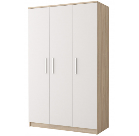 3D OMEGA III gardróbszekrény - 19, Sonoma Tölgy/Fehér