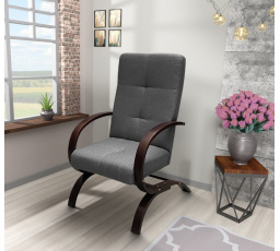 Křeslo Fima šedá/ořech