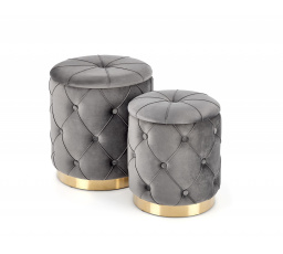 POLLY puff készlet, szürke bársony