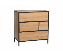 GEO K4 komód, Tölgy/Fekete