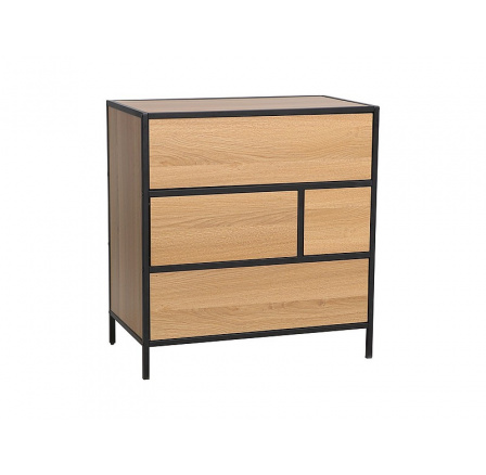 GEO K4 komód, Tölgy/Fekete