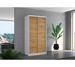 Tolóajtós szekrény RIVA 100 Fehér+Artisan