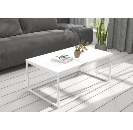 NARISA dohányzóasztal 100x60 Fehér+Fehér