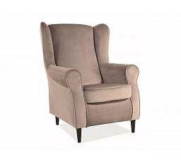 BARON Velvet fotel, bézs Bluvel 28/wenge