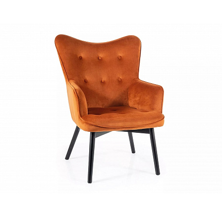 CARMEN VELVET fotel, Fahéj Bluvel 4215/Fekete matt