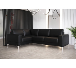 NAROŻNIK ARIA II 250x185 - lewa , Czarna eko skóra