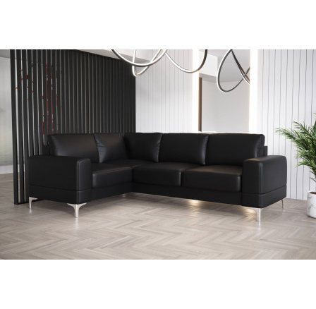 NAROŻNIK ARIA II 250x185 - lewa , Czarna eko skóra