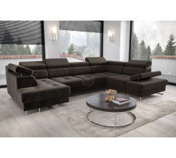 NAROŻNIK GALAXY MAX II Z FUNKCJĄ SPANIA 210x350x165 - Odcienie szarości , prawa