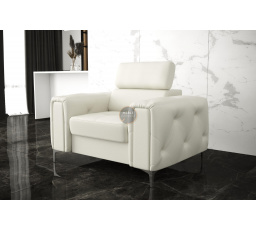 FOTEL ORION SKÓRA NATURALNA - Skóra biała