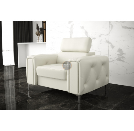 FOTEL ORION SKÓRA NATURALNA - Skóra biała