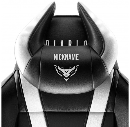 Fejtámla párna X-Horn személyre szabott hímzéssel, fekete-fehér