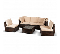 Zestaw Mebli Ogrodowych CALIENTE Brązowy/Beżowy