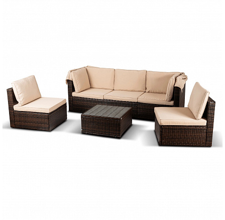 Zestaw Mebli Ogrodowych CALIENTE Brązowy/Beżowy