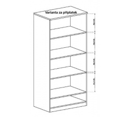 Kiegészítő polcok a Tadeusz T7 szekrényhez, Évszázados Tölgy