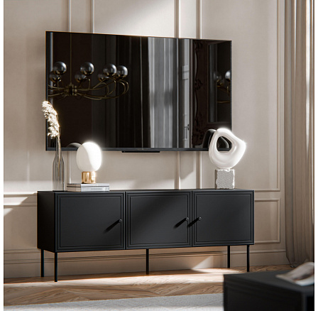 PALAZZO BIS 150 3D TV-szekrény, fekete PALAZZO BIS 150 3D TV-szekrény, fekete
