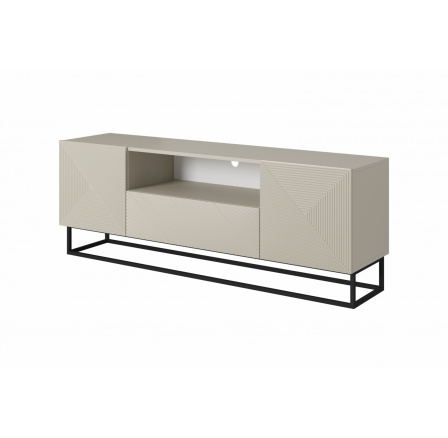 Szafka RTV Asha z szufladą i metalowym, czarnym stelażem 167 cm - kaszmir