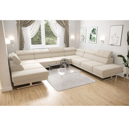 NAROŻNIK EMPORIO MAX I 300X350X220 - prawa , Odcienie beżu