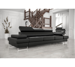 SOFA GALAXY III 300 CM - Czarna eko skóra