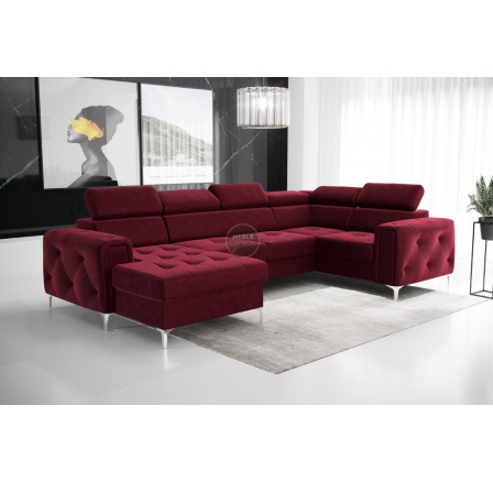 NAROŻNIK ORION MAX III Z FUNKCJĄ SPANIA 165x320x185 CM - Odcienie czerwieni , prawa NAROŻNIK ORION MAX III Z FUNKCJĄ SPANIA 165x320x185 CM - Odcienie czerwieni , prawa